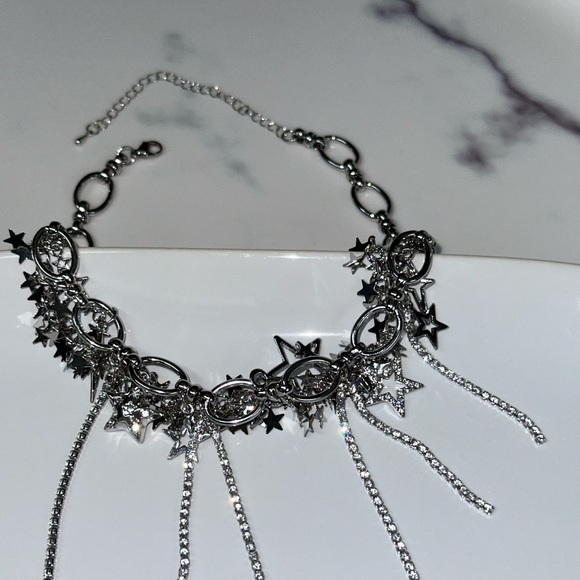 Statement Silver Star Charm Necklace - Picture 7 of 8